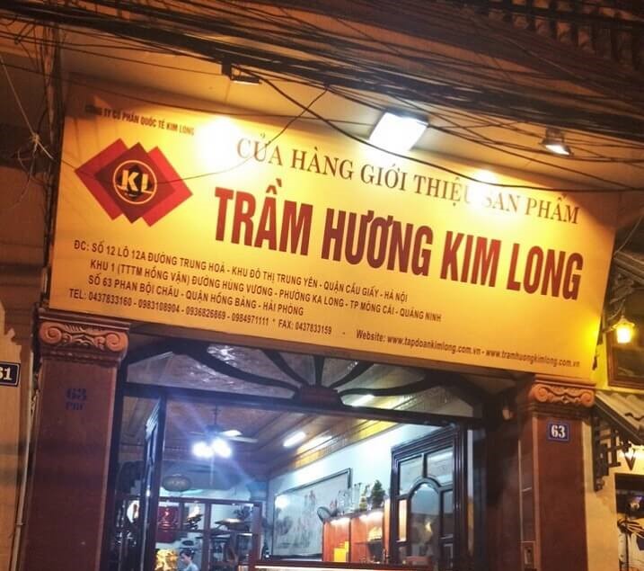 Cửa hàng trầm hương Kim Long tại Hải Phòng 